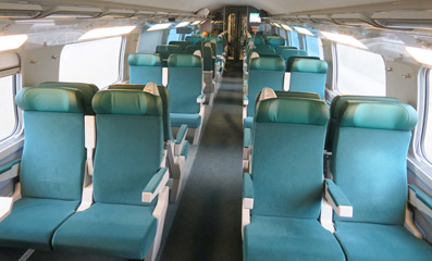2nd class on an Al Boraq high-speed train in Morocco