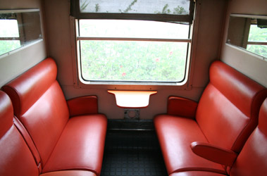 Second class seats on an Al Atlas train in Morocco...