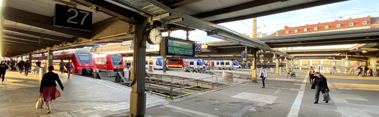 Platforms 27-36 at Munich Hauptbahnhof