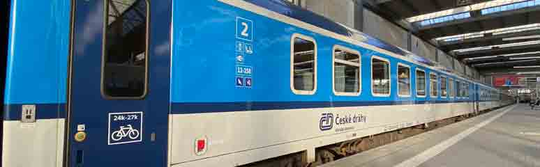 The Czech EuroCity train from Prague to Munich