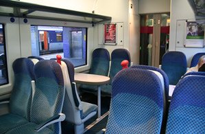 Inside one of Northern Ireland Railways' new C3K trains