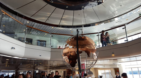 Atrium on the ferry from Copenhagen to Oslo