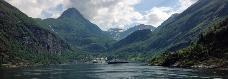 Norwegian fjord from a Hurtigruten ship
