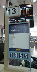 Departure board at Montreal