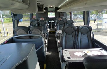 Executive coach takes Orient Express passengers from Folkestone to Calais