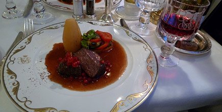 Main course of venison & cranberries