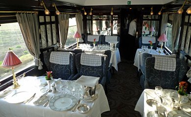 VSOE Cote d'Azur (Lalique decor) restaurant car interior