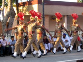 Closing ceremony, Atari on the Pakistan-India border.