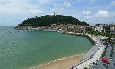 San Sebastian old town seen from Hotel de Londres