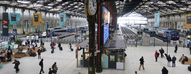 Paris Gare de Lyon Hall 1, platforms A to N