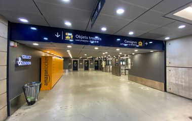 Luggage lockers at the Gare du Nord