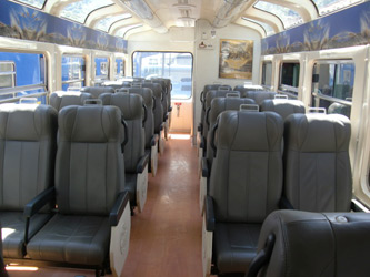 Inside the Vistadome train