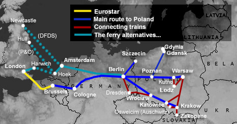 poland map train london route warsaw krakow travel interactive destination