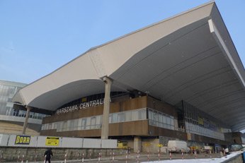 Warsaw Centralna station, for trains to Berlin, Prague, Vienna, Moscow, Kiev