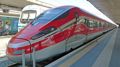 High-speed Frecciarossa trai from Rome to Naples