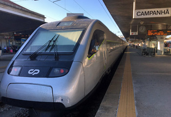 An Alfa Pendular train from Porto to Lisbon