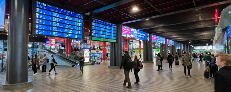 Inside Prague Hlavni station