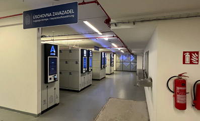 Luggage lockers at Prague Hlavni
