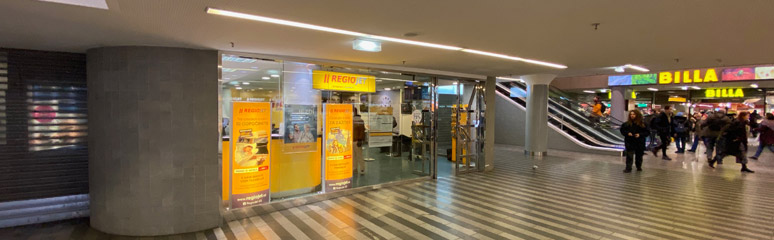 REgiojet office & Billa supermarket