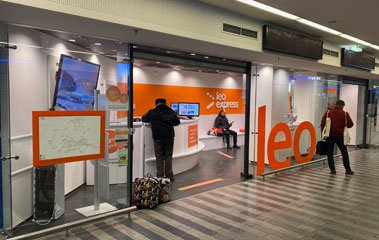 Leo Express ticket office at Prague Hlavni