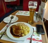 Europe by Eurail: Restaurant car on an ICE from Vienna to Frankfurt