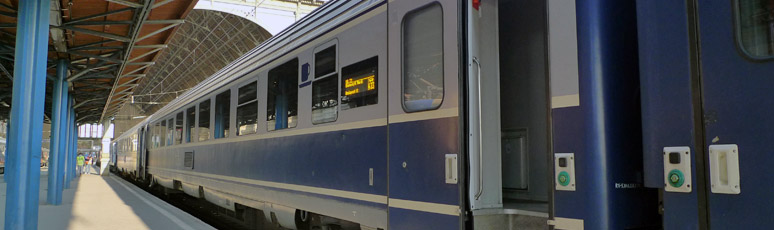 The morning train to Brasov about to leave Budapest