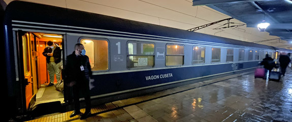 Couchette car on the Ister EuroNight train from Budapest to Bucharest