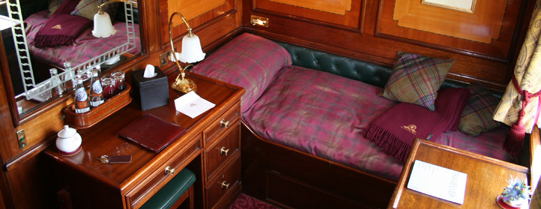 Stateroom on the Royal Scotsman train