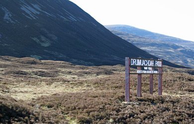 Passing Druimuachdar Summit on the Highland Line