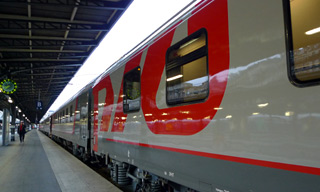The Paris to Moscow train seen at Paris Est