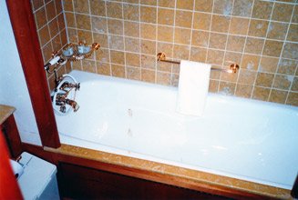 A bath in the en suite bathroom of a deluxe suite on South Africa's Blue Train