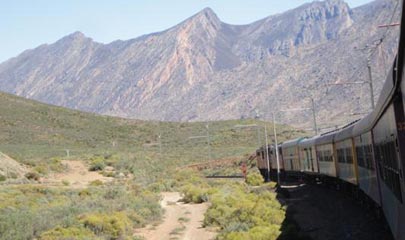 Shosholoza Meyl Tourist class train on its way to Cape Town