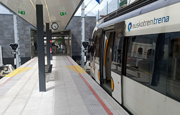 Inside Euskotren station at Hendaye