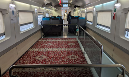 Prayer area on Riyadh-Dammam train