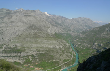 Mountain scenery on the Belgrade-Bar Railway