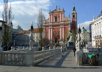 Ljubljana old town seen from castle