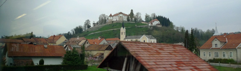 Scenery from the train between Zagreb and Vienna