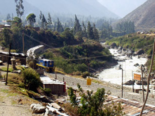 The tourist train to Machu Picchu in Peru