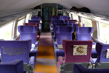 First class on board a Paris-Barcelona TGV train