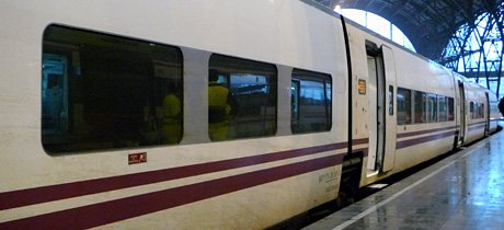 A EuroMed train at Barcelona Franca station
