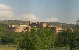 The Fort de Salses seen from the train