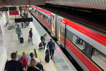 Barcelona to Madrid Iryo train at Barcelona Sants