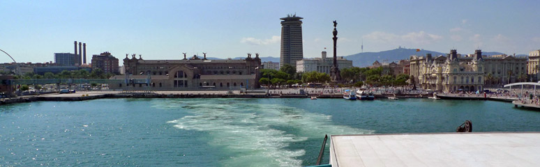 En route from the UK to Mallorca, the ferry leaves Barcelona