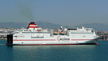 Acciona Ferry 'Fortuny' sailing from Palma de Mallorca to Barcelona