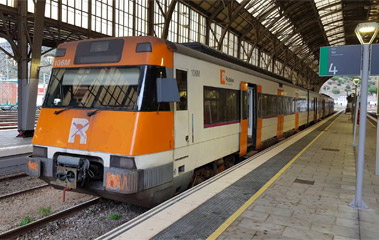 Inside the local train between Portbou & Barcelona