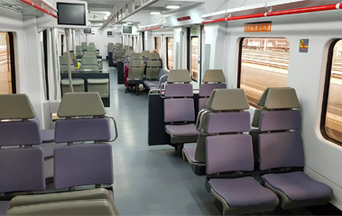 Inside the local train between Portbou & Barcelona
