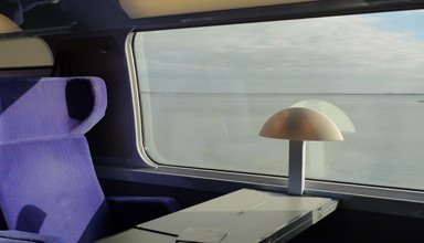 The glistening Mediterranean, seen from the train