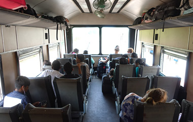 Inside a 1st class observation car