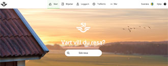 Screenshot of the Swedish Railways (SJ) website