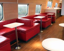 The self-service buffet on the X2000 train from Copenhagen to Stockholm...